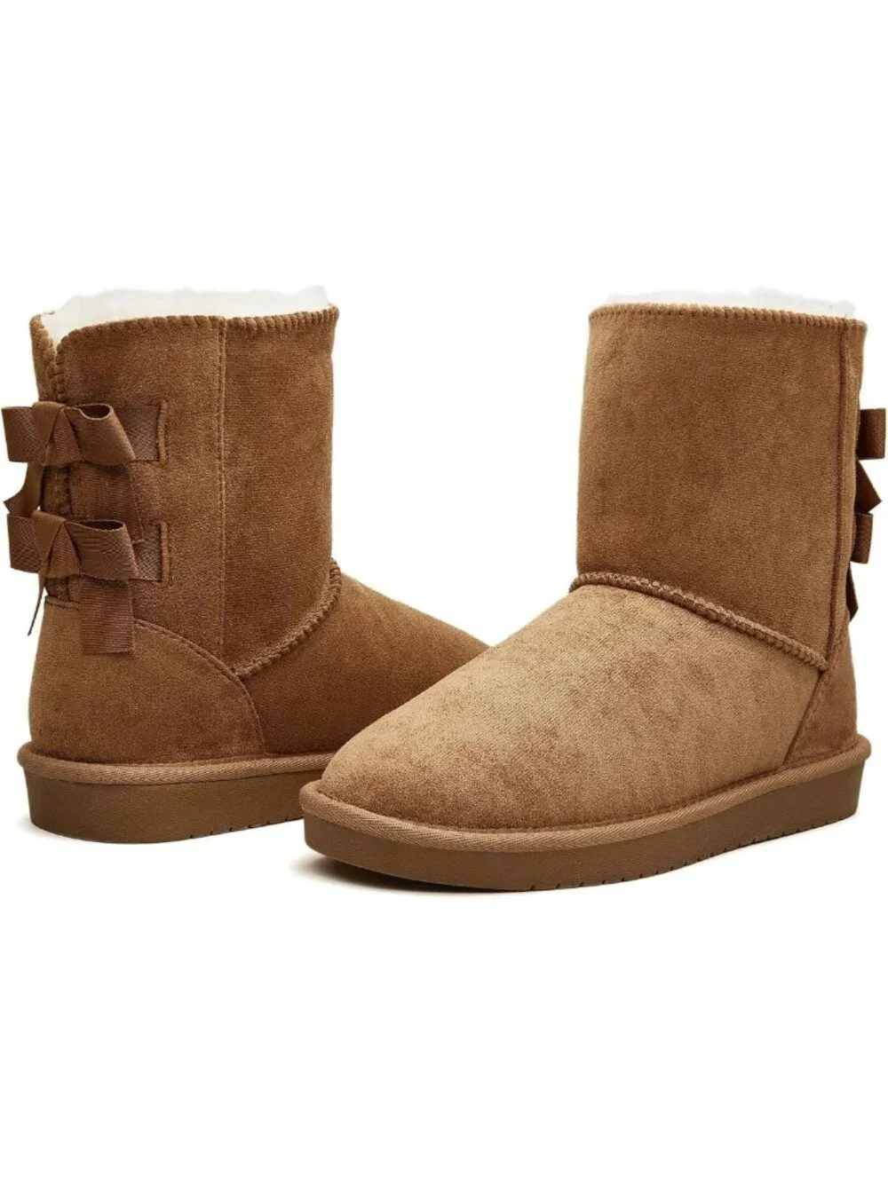 Cozy Black Mid Calf Suede Winter Snow Boots for Women - Easy Slip-On Style